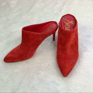 Sam Edelman Orange Red Mule Heel